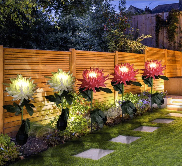 🎁 - SPRING ARTIFICIAL Chrysanthemum SOLAR GARDEN STAKE LED