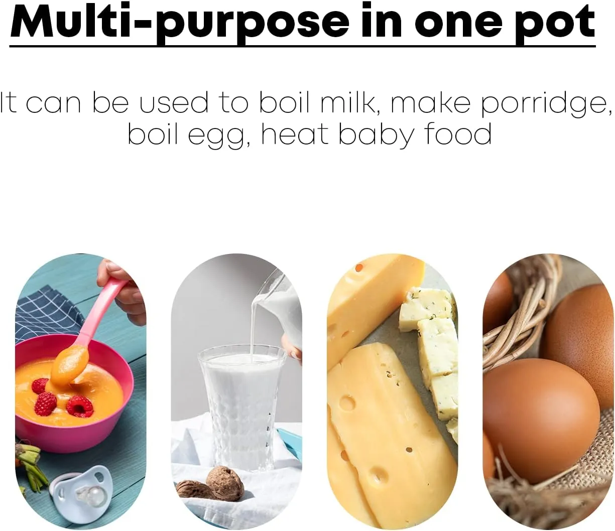 0.6qt Mini Enamel Milk Pot Insulated Wooden Handle 2 Pour Spouts Small Food Warmer Cute Saucepan(D015,White)