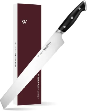 10 Inch Bread Knife – Serrated German Stainless Steel, Razor Sharp Wavy Edge, Professional Cutter for Sourdough, Homemade Bread, Cake, Gift for Bakers & Home Chefs