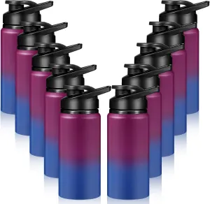 10 Pcs Reusable Aluminum Water Bottles Bulk Multicolor Outdoor Sports Water Bottles for Travel Gym Cycling Camping, Snap Lid