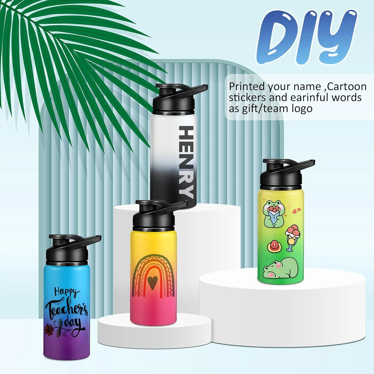10 Pcs Reusable Aluminum Water Bottles Bulk Multicolor Outdoor Sports Water Bottles for Travel Gym Cycling Camping, Snap Lid