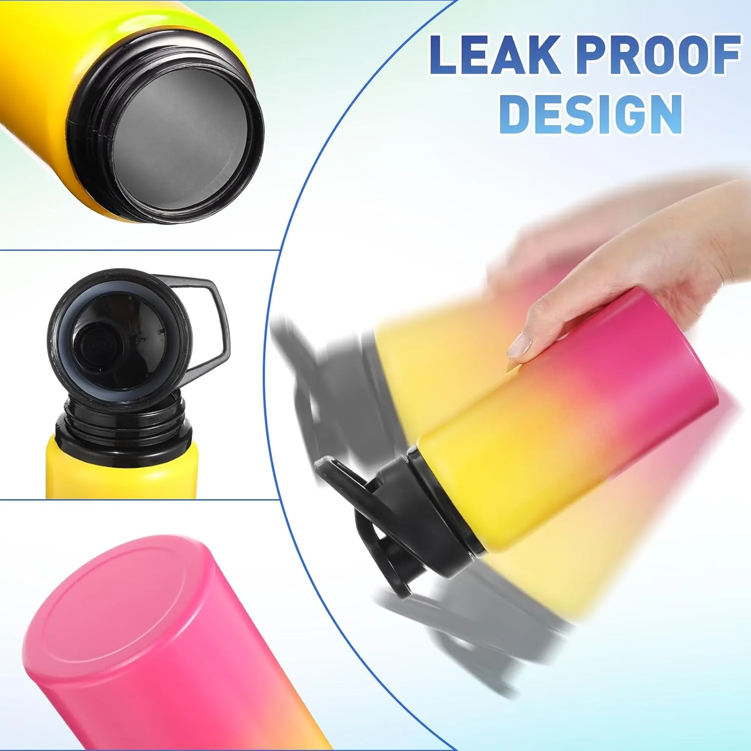 10 Pcs Reusable Aluminum Water Bottles Bulk Multicolor Outdoor Sports Water Bottles for Travel Gym Cycling Camping, Snap Lid