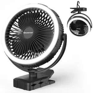 10000mAh Rechargeable Clip On Fan-8" Battery Operated Golf Cart Fan w/ Timer