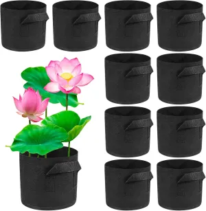 10Pack Lily Plant Pots for Pond, Aquatic Plant Pot, Durabl Breathe Reusable Fabric Plant Pots for Aquatic Plants, Potato, Carrot, Onion, Flower
