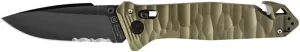 11060053 C.A.C. S200 3.75" Serrated Nitrox Blade Green Folding Knife