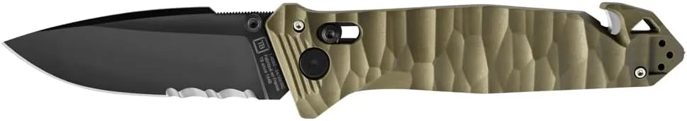 11060053 C.A.C. S200 3.75" Serrated Nitrox Blade Green Folding Knife