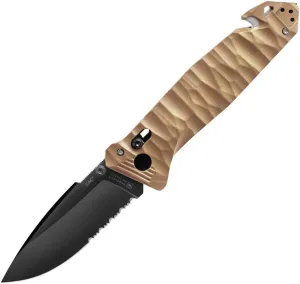 11060105 C.A.C. S200 3.75" Serrated Nitrox Blade Tan Folding Knife