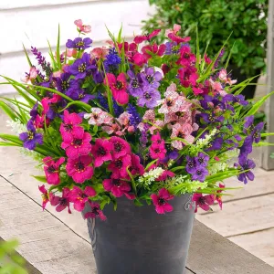 12 Bundles Artificial Flowers Outdoor Silk Fake Plants UV Resistant Faux Plastic Greenery Shrubs for Home Outside Garden Front Porch Window Box Pot Planters Decor (Mix Color)