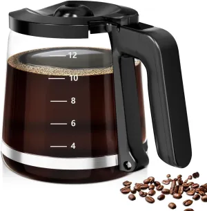 12 Cup Coffee Pot Replacement Compatible with Mr. Coffee Maker # RF, PC, SC, BVMC-RF300, BVMC-MSX23-NLY, BVMC-SC12BL1-2, BVMC-PL12BL1-NP Series, Glass Carafe Replacement for Mr Coffee