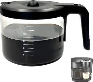 12 Cups Coffee Pot Replacement Compatible for KEURIG K-DUO Essentials 12 Cups Coffee Machine 5000 &5500 (NOT Fit K-Duo 5100 Model) Black Handle