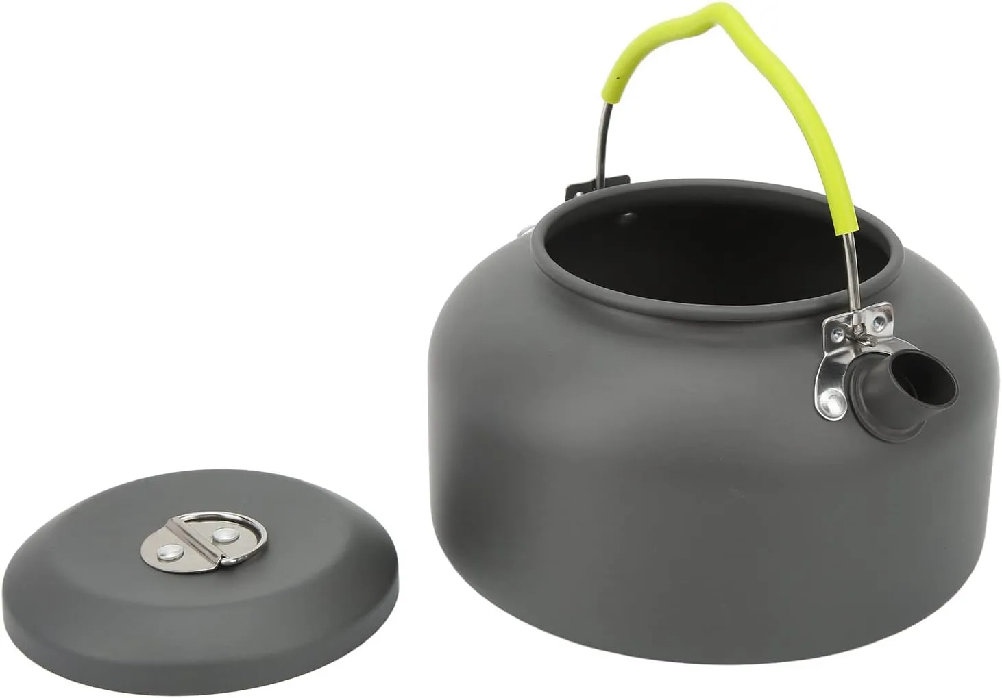 1.3L Camping Kettle Aluminum Alloy, Open Campfire Coffee Tea Pot Fast Heating Heat Insulation Outdoor Tea Coffee Pot