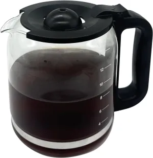14 Cup Glass Coffee Pot Replacement for Mr. Coffee Coffee Machine BVMC-PC14BL2 ONLY, Black handle