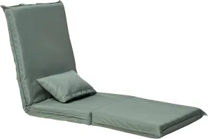 14-Position Adjustable Folding Recliner Chair, Portable Floor Chair for Outdoor Travel, Camping, BBQ, Picnic – Lightweight Low Profile Lounge Chair with Carry Bag
