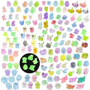 150 Pcs Luminous Mini Resin Animals Miniature Animals Figurines Tiny Little Animals Glow in Dark Small Animal Figures to Hide Mini Animals Micro Landscape Ornaments Fairy Garden Accessories