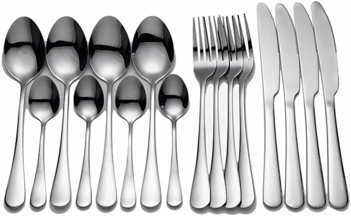 16 Piece Stainless Steel Tableware Set Fork Spoon Knife Cutlery Set Dinnerware Set Spoon Complete Tableware Eco Friendly Serves for 4