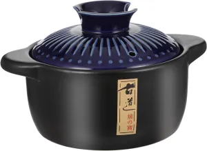 1.7 Quart Ceramic Casserole,with Lid Ceramic Pot,Heat-Resistant Round Stew Soup Pot for cook bibimbap, soup, rice, stew, casserole