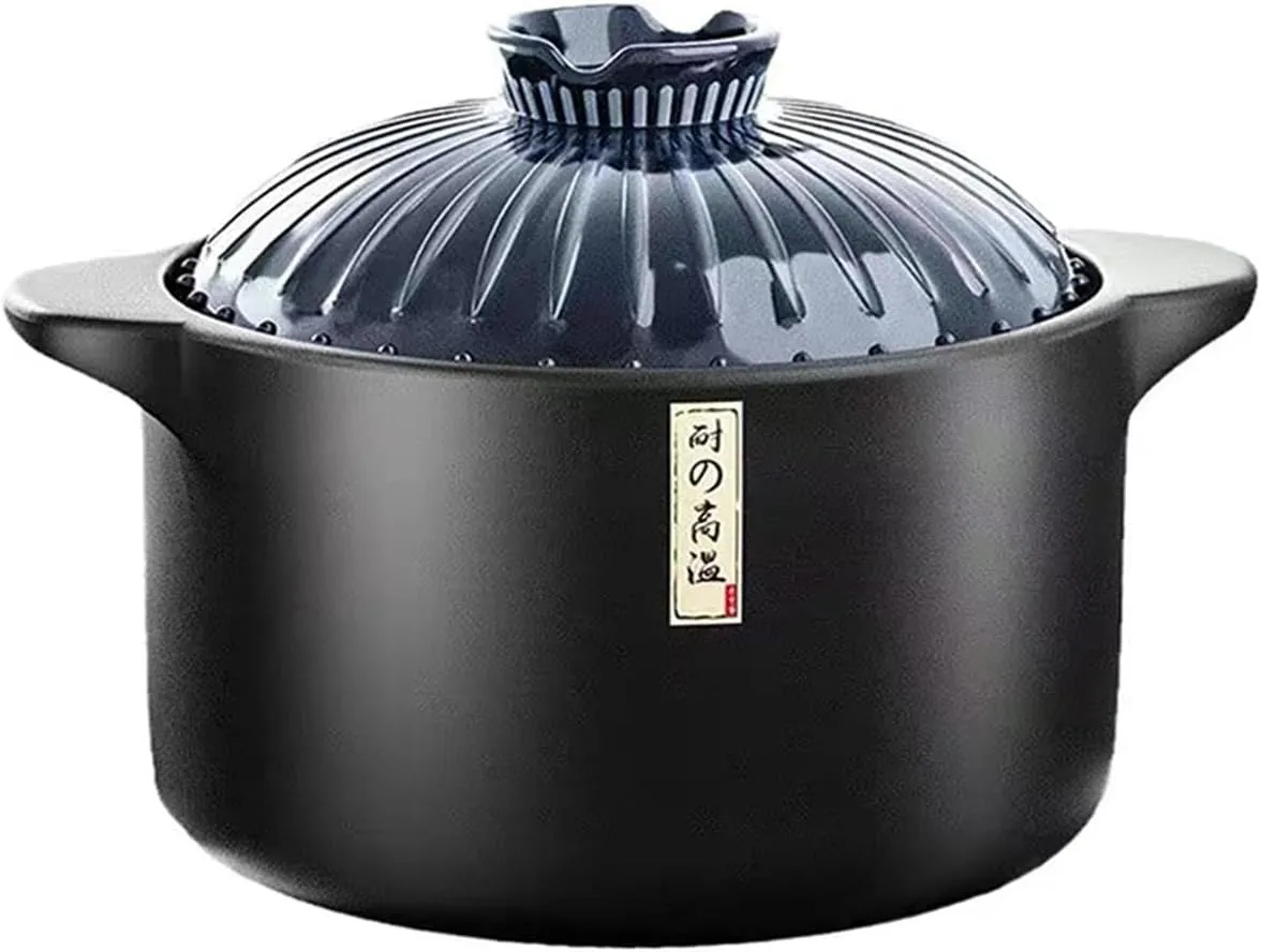 1.7 Quart Ceramic Casserole,with Lid Ceramic Pot,Heat-Resistant Round Stew,Soup Pot for cook bibimbap, soup, rice, stew, casserole (Blue1.7QT)