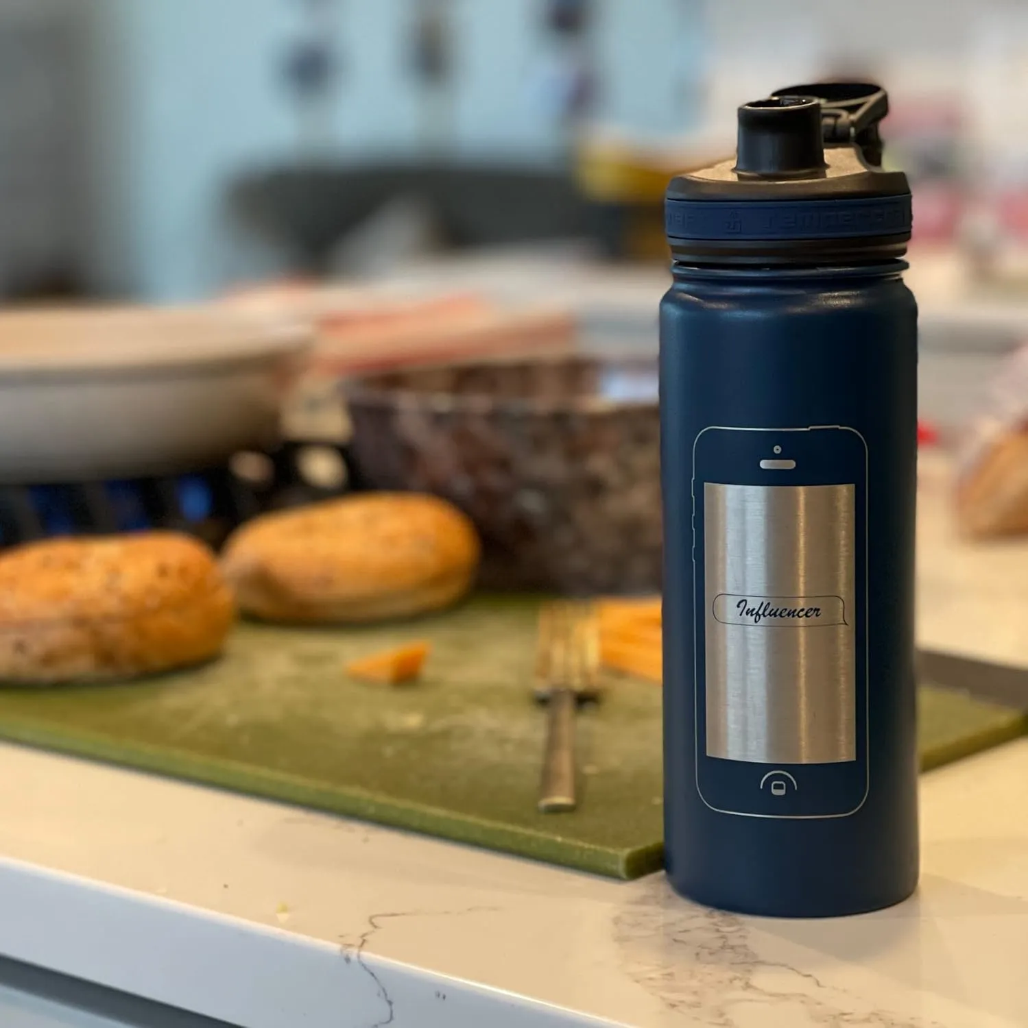 18 oz Vacuum Insulated Sport Bottle | Custom Laser Engraved Options | Stainless Steel, Double-Walled, Wide Mouth