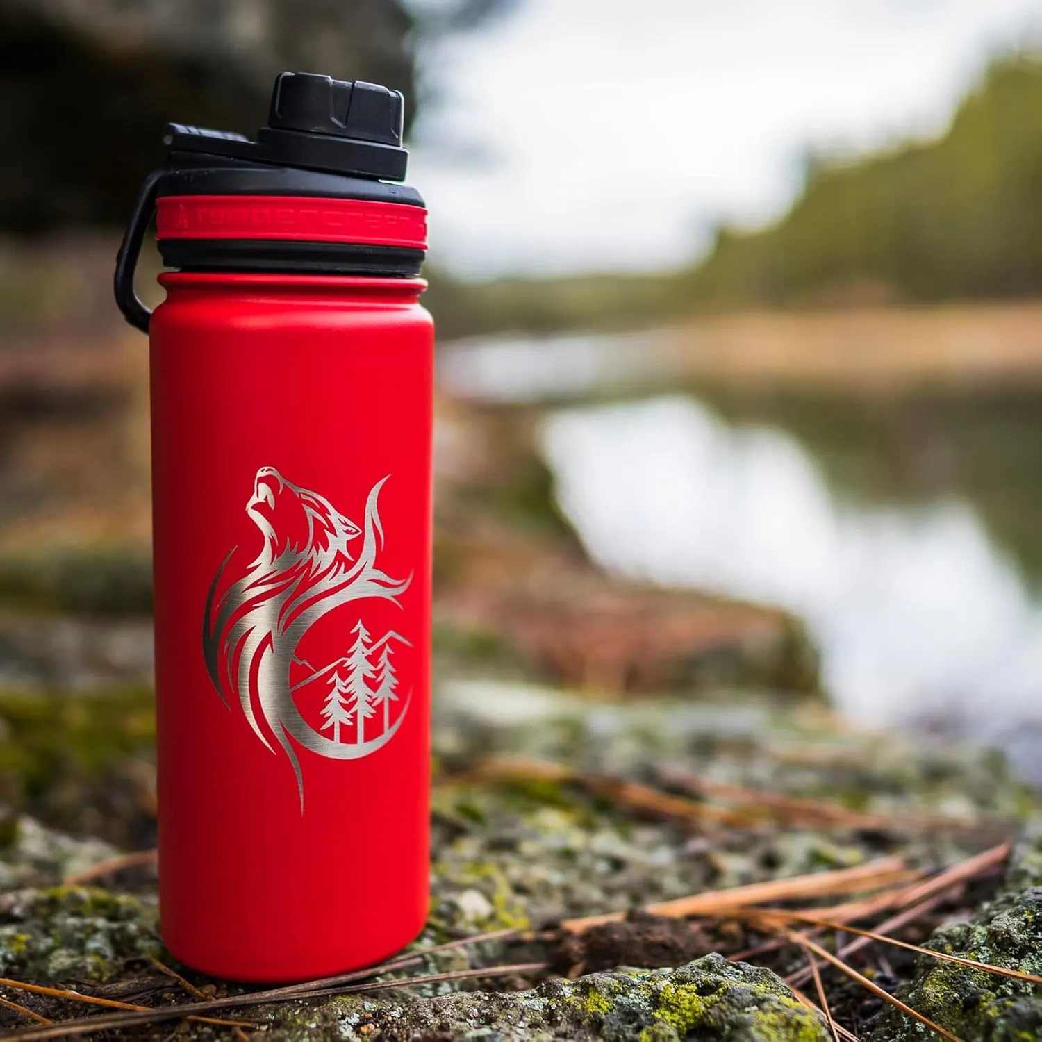 18 oz Vacuum Insulated Sport Bottle | Custom Laser Engraved Options | Stainless Steel, Double-Walled, Wide Mouth