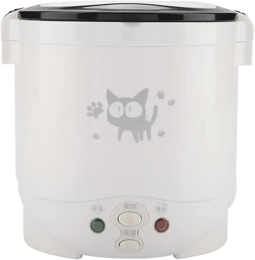 1L Mini Rice Cooker, 12V Electric Lunch Box Portable for Car, Multifunctional Food Steamer Fast Cooking Fully Automatic Pot for Travel Camping