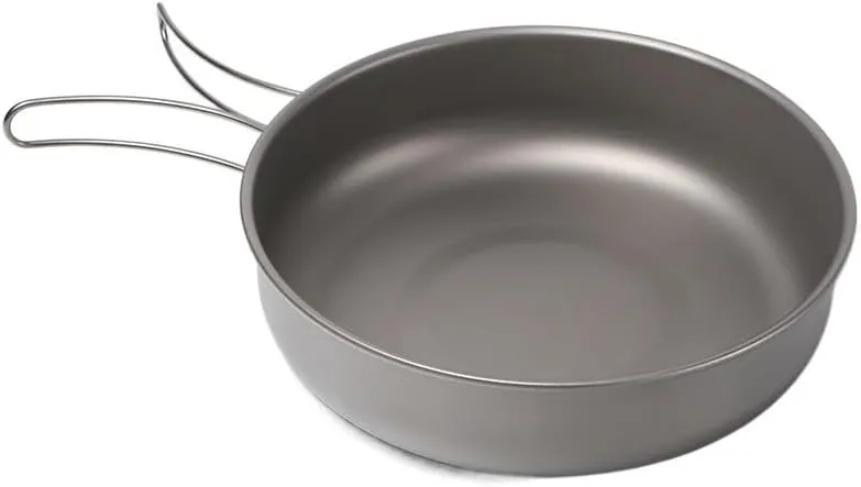 1PC Foldable Pot 1.2L Outdoor Pure Titanium Light Frying Pan