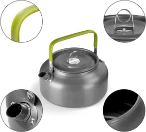 1PC Outdoor Camping Teapot 1.2L Aluminum Portable Coffee Pot(Green)