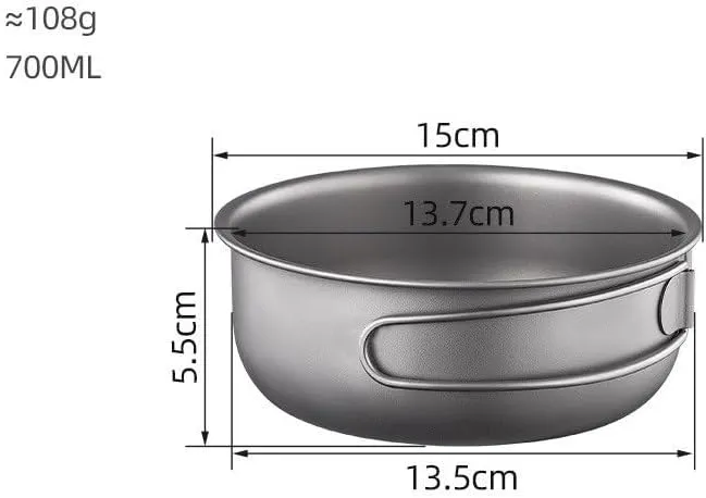1PC Pure Titanium Frying Pan, Foldable and Portable Pot Suitable for Home Or Outdoor Camping