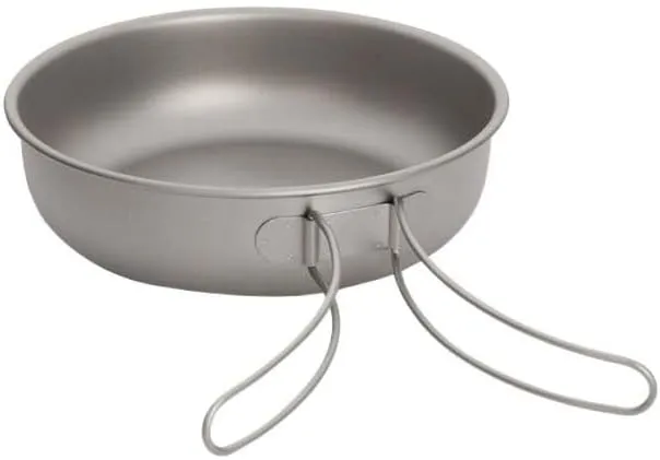 1PC Pure Titanium Frying Pan, Foldable Portable Pot And Tableware Suitable For Outdoor Or Home Use(Large)