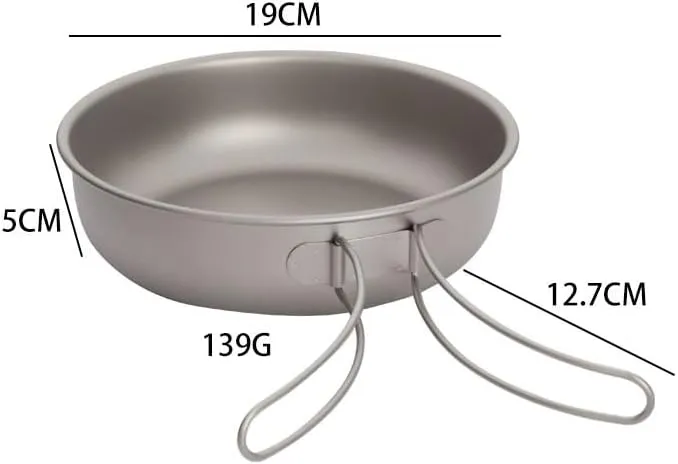 1PC Pure Titanium Frying Pan, Foldable Portable Pot And Tableware Suitable For Outdoor Or Home Use(Large)