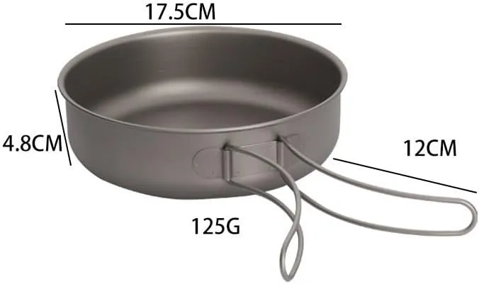 1PC Pure Titanium Frying Pan, Foldable Portable Pot And Tableware Suitable For Outdoor Or Home Use(Medium)