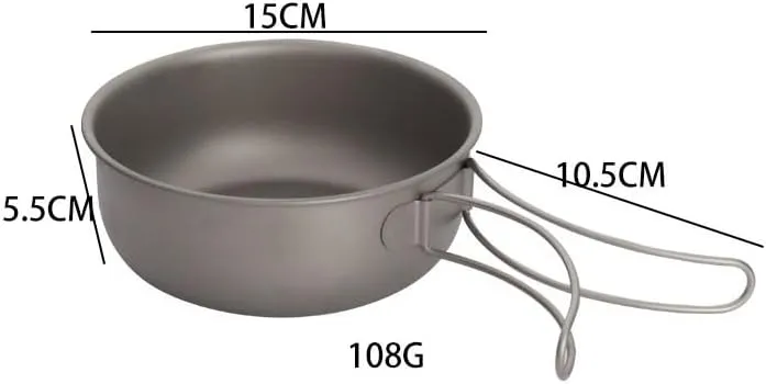 1PC Pure Titanium Frying Pan, Foldable Portable Pot And Tableware Suitable For Outdoor Or Home Use(Small)