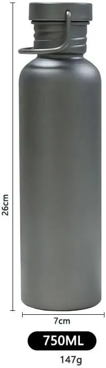 1PC Pure Titanium Water Cup, Portable Sports Water Bottle Suitable For Outdoor Camping, Cycling, Mountain Climbing, Etc.(750ml)