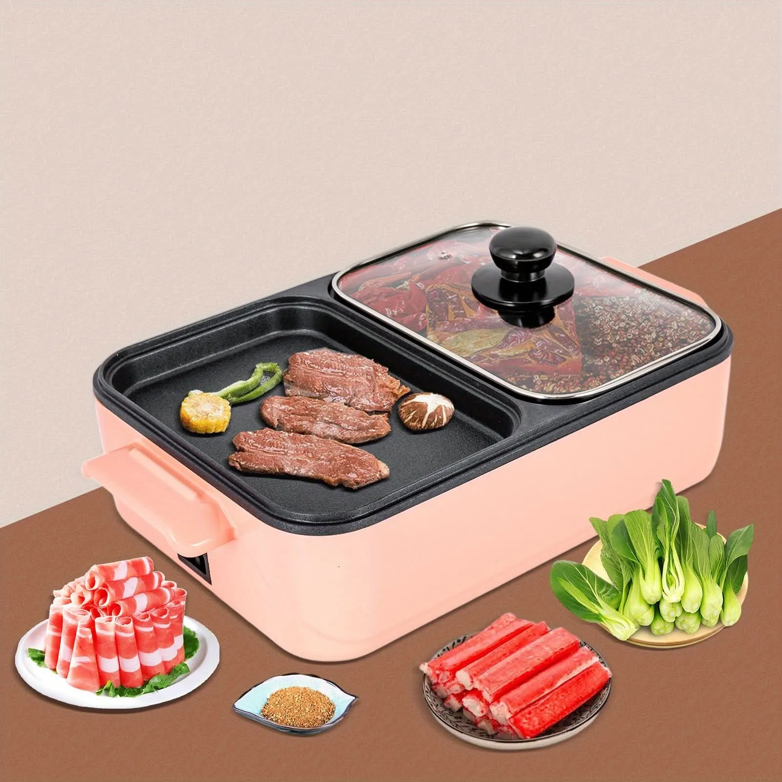 2-in-1 Electric Hot Pot & Korean BBQ Grill – 1500W, 2L Non-Stick Shabu Grill