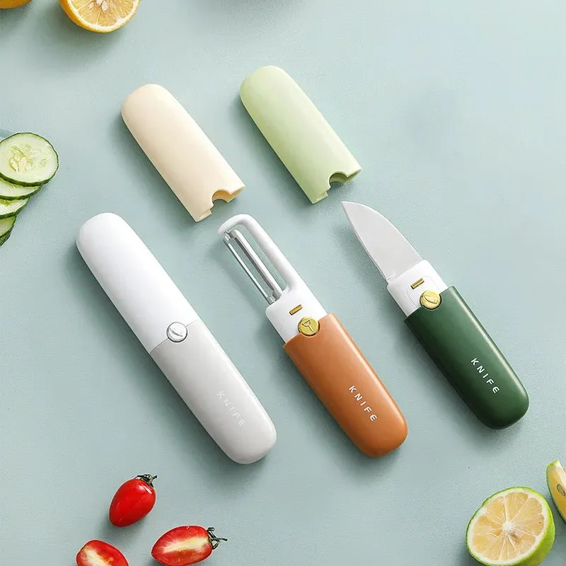 2-in-1 Fruit and Vegetable Knife and Peeler - Double Head Tool for Cutting, Slicing, Peeling