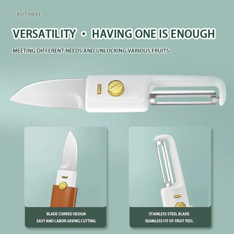 2-in-1 Fruit and Vegetable Knife and Peeler - Double Head Tool for Cutting, Slicing, Peeling