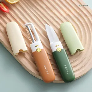 2-in-1 Fruit and Vegetable Knife and Peeler - Double Head Tool for Cutting, Slicing, Peeling