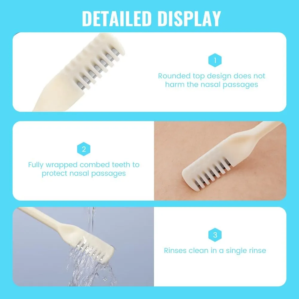 2 in 1 Nasal Hair Cutter, 2024 Upgraded 360° Rotating Manual Nose Hair Trimmer, Double Sided Nose Hair Knife, Portable Nose Hair Remover for Women Men Travel Essentials (Beige, 3 Pcs)