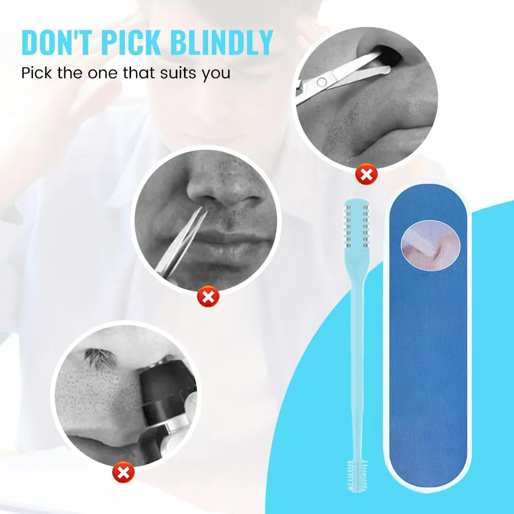 2 in 1 Nasal Hair Cutter, 2024 Upgraded 360° Rotating Manual Nose Hair Trimmer, Double Sided Nose Hair Knife, Portable Nose Hair Remover for Women Men Travel Essentials (Beige, 3 Pcs)
