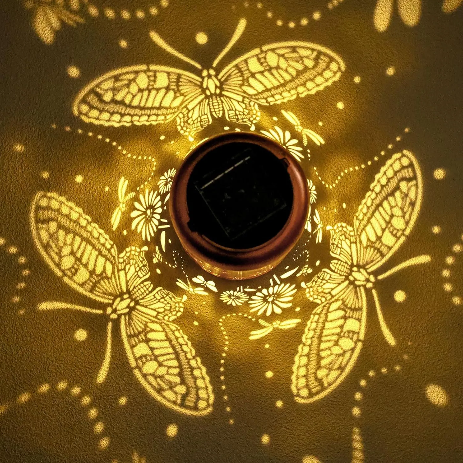 2 Pack Butterfly Solar Lanterns Outdoor Waterproof Hanging Solar Lights Metal Decorative LED Lanterns Outside Fathers Day Gifts for Women Men Mom Decor for Garden,Yard,Patio,Lawn