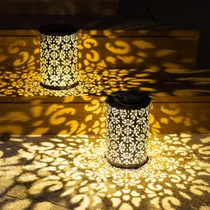 2 Pack Outdoor Solar Hanging Lantern Lights, Patio Solar Lantern Outdoor Waterproof, Solar Lights for Garden Yard Backyard Porch Table Pathway Tree Decorative