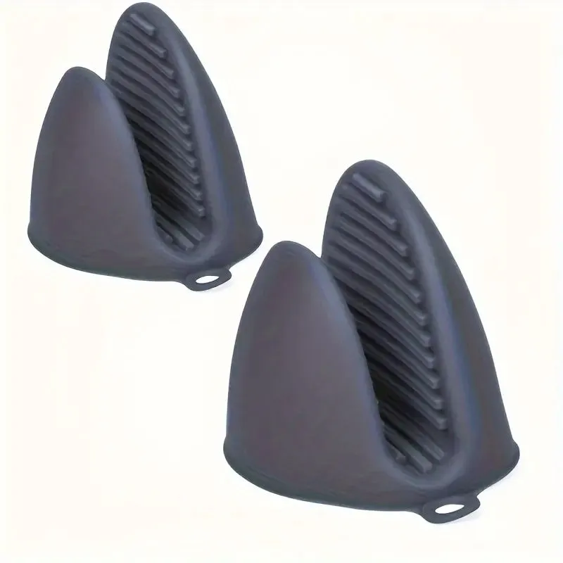 2 Pack Silicone Oven Mitts Pot Holders Sets For Kitchen