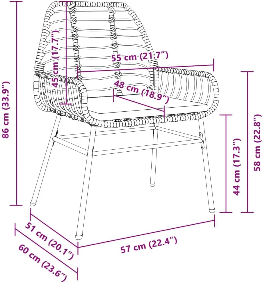 2-Piece Brown PE Rattan Outdoor Lounge Chairs with Cream Cushions, Patio Furniture Set with Weather-Resistant Steel Frame for Backyard Poolside Deck