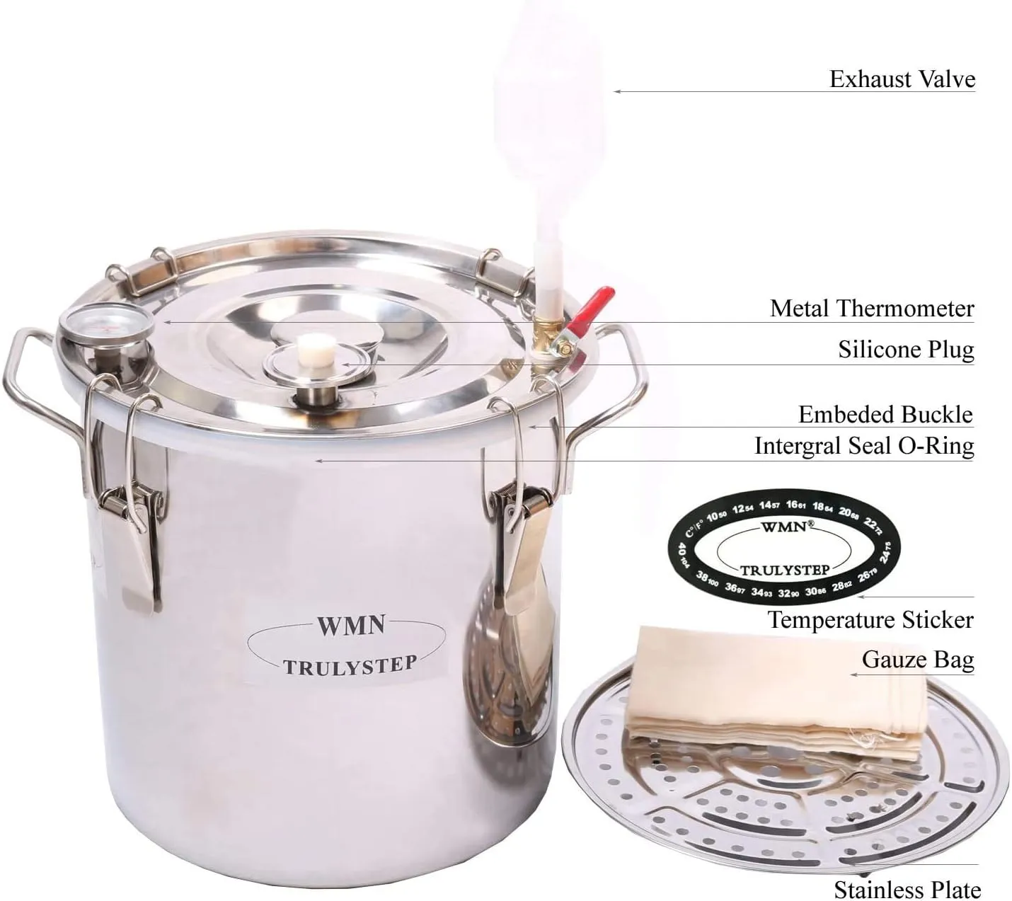 2 Pots Stainless Steel Still 3Gal/12Liters Water Alcohol Distiller Home Brew Kit Wine Making Supplies for DIY Brandy Whisky Vodka Distilled Water, Silver