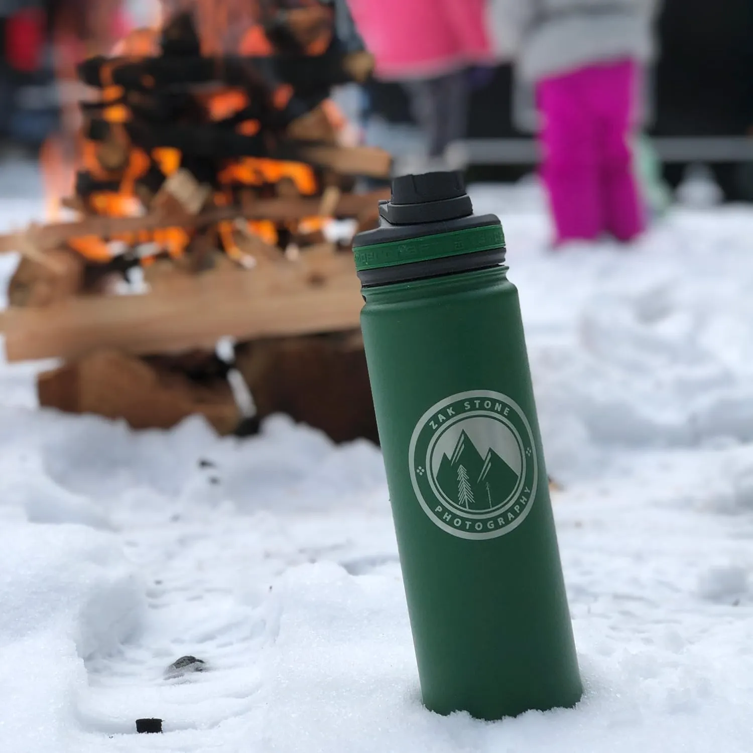 22 oz Vacuum Insulated Sport Bottle | Custom Laser Engraved Options | Stainless Steel, Double-Walled, Wide Mouth
