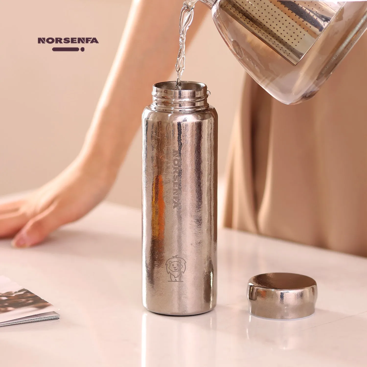 280ml Titanium Water Bottle with  Screw Lid Double-Walled  Vacuum Insulated Leak-Proof Travel Outdoor