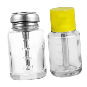 2Pcs Refillable Transparent Nail Polish Remover Bottles Portable Liquid Storage Containers Leak for Nail Art Makeup Remover Toner Travel Friendly Design
