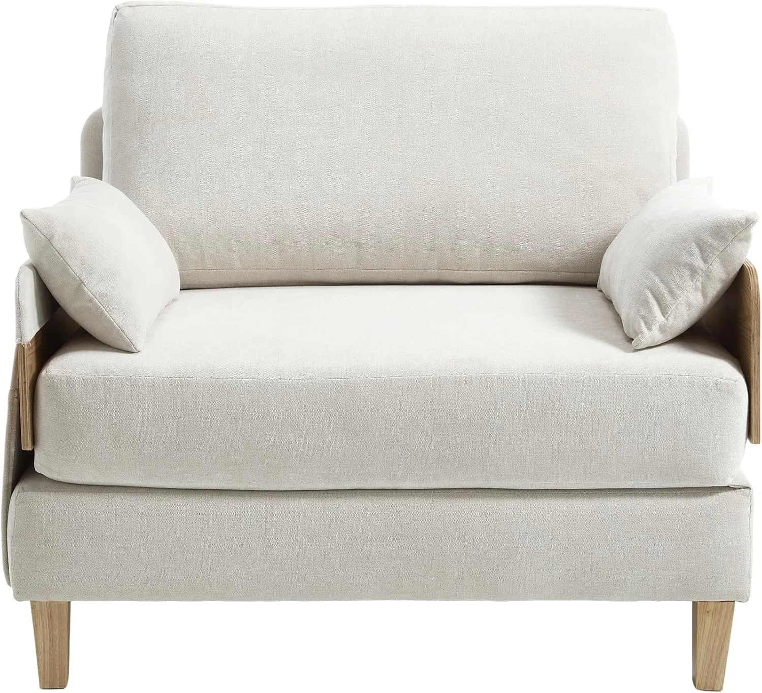 3-in-1 Foldable Sofa Bed Recliner Sleeper, Mid-Century Modern Convertible Sofa Chair with 3 Pillows, Space-Saving Design for Small Spaces, Bedroom, Study & Guest Room, Beige