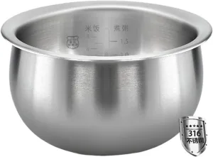 316 Stainless Steel Inner Pot Compatible For Supor Rice Cooker Inner Pot Thickened Universal IHB40HCZSF Rice Cooker Accessories(5L)