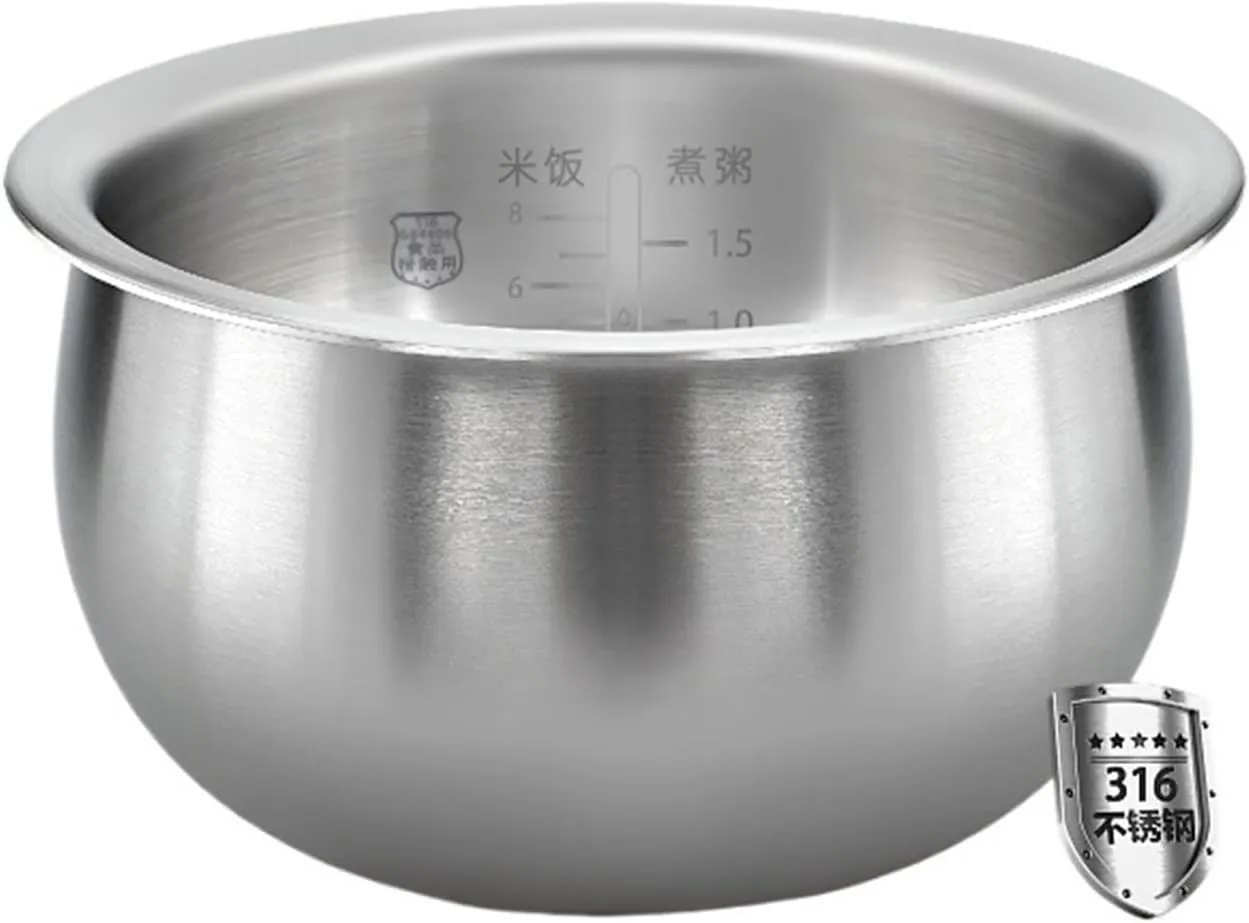 316 Stainless Steel Inner Pot Compatible For Supor Rice Cooker Inner Pot Thickened Universal IHB40HCZSF Rice Cooker Accessories(5L)