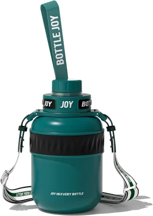 32 oz Stainless Steel Water Bottle with Strap, Double Vacuum Insulated Water Bottle Eco-Friendly and Dishwasher Safe Leakproof Closeable Lid for Cold Drinks Sports Travel School Car
